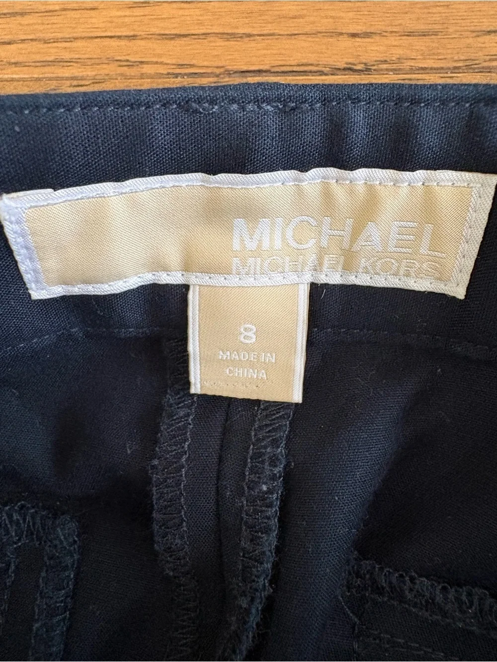 Michael Kors Navy Business Casual Pants with Gold Zipper Accents Size 8